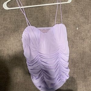 NEVER WORN. Purple scrunched shirt.